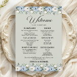 Dusty Blue Floral Sage Green Wedding Reception Menu<br><div class="desc">Beautiful dusty blue watercolor floral and sage green 5"x7" wedding menus that includes 6 sections. Every wedding is unique,  and so is every menu. Your menu may need adjustments to perfectly fit.. Please contact me for assistance in customising your menu to make it just right for your occasion.</div>