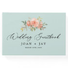 Dusty Blue Floral Sophisticated Elegant Guest Book