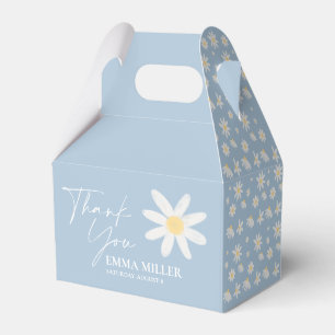 Dusty Blue Floral Thank You Favour Box