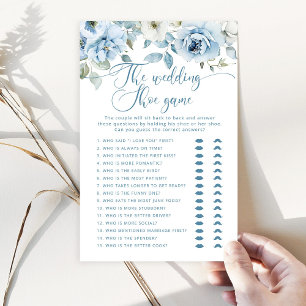 Dusty blue floral The wedding shoe game