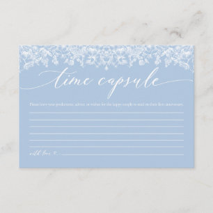 Dusty Blue Floral Time Capsule Bridal Shower Card