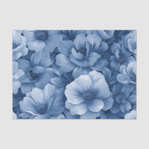 Dusty Blue Floral Tissue Paper
