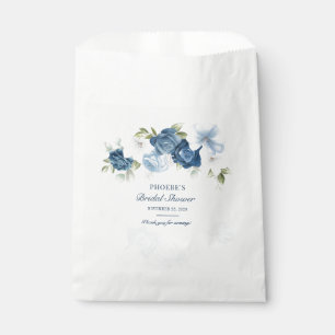 Dusty Blue Floral Watercolor Eucalyptus Succulent Favour Bags