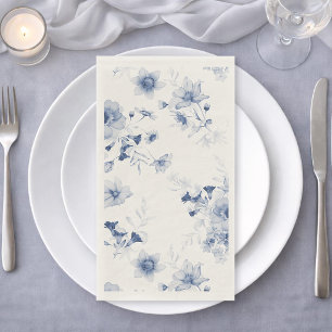 Dusty Blue Floral Watercolor Guest Towels Napkin