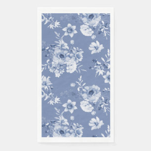 Dusty Blue Floral Watercolor Guest Towels Napkin