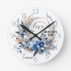 Dusty Blue Floral Watercolor Love