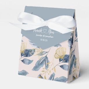   Dusty Blue Floral Watercolor Wedding   Favour Box