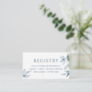 Dusty Blue Floral Wedding Gift Registry Card