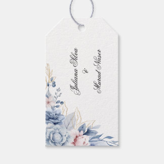 Dusty Blue Floral Wedding Gift Tags