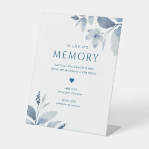 Dusty Blue Floral Wedding In Loving Memory Sign