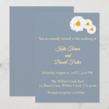Dusty Blue Floral Wedding Invitation