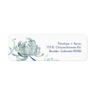 Dusty Blue Floral Wedding Return Address