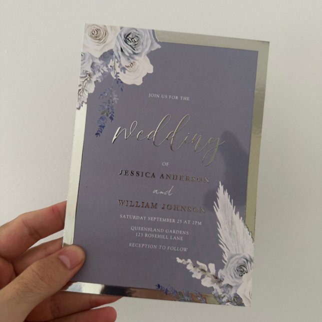Dusty Blue Floral Wedding Silver (Creator Uploaded)