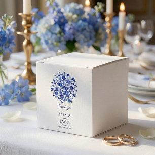 Dusty Blue Floral Wedding thank you Favour Box