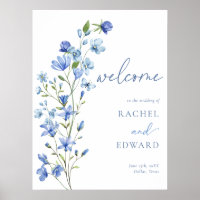Dusty Blue Floral Wedding Welcome