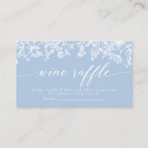 Dusty Blue Floral Wine Raffle Bridal Shower Game Enclosure Card