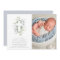 Dusty Blue Florals Baptism Photo Invitation
