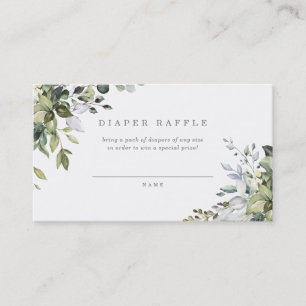 Dusty Blue Florals Diaper Raffle Card