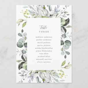 Dusty Blue Florals Table Number with Seating