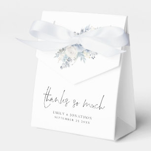 Dusty Blue Florals Thank You Wedding Favour Box
