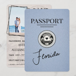 Dusty Blue Florida Passport Save The Date