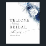 Dusty Blue Flowers Bridal / Baby Shower Welcome Poster<br><div class="desc">Blue flowers baby shower,  bridal shower,  couples shower...  welcome sign</div>