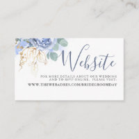 Dusty Blue Flowers Gold Greenery Wedding Website