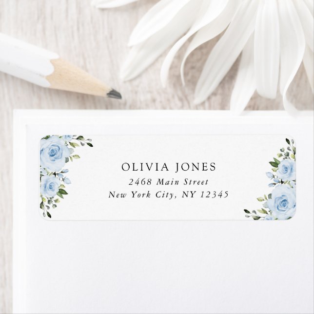 Dusty Blue Flowers, Greenery, Boho, Baby Shower (Insitu)