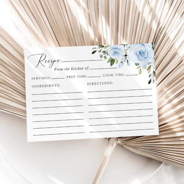 Dusty Blue Flowers, Greenery, Bridal Shower Recipe (Creator Uploaded)