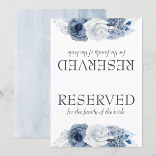 Dusty Blue Flowers Wedding Reserved Sign