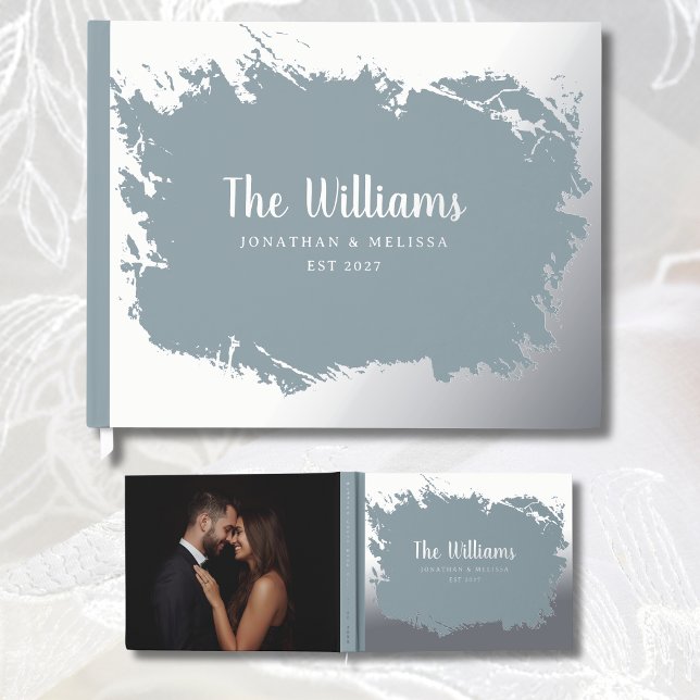 Dusty Blue Foil Guest Book Photo Guestbook Unique (Creator Uploaded)