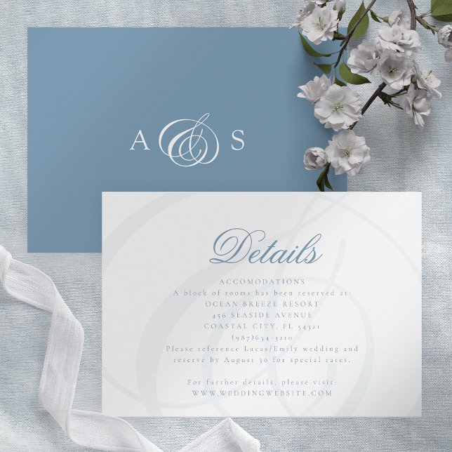 Dusty Blue Formal Wedding Enclosure Card (Creator Uploaded)