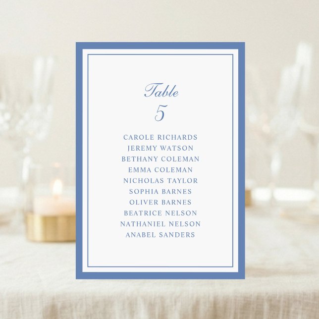 Dusty Blue Frame Wedding Table Seating Chart Card (Creator Uploaded)