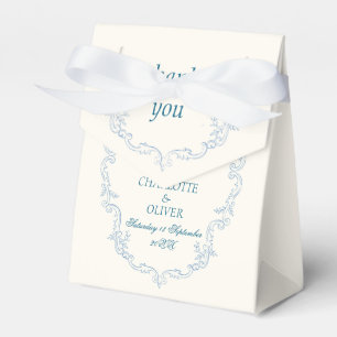 Dusty Blue French Toile Custom Wedding Favour Boxe Box