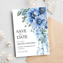 Dusty Blue Garden Flowers Elegant Wedding