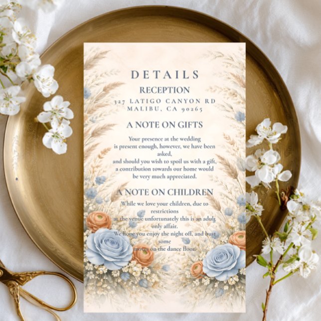 Dusty Blue Garden Wedding Enclosure Card (Creator Uploaded)