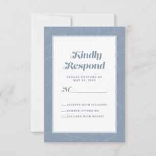 Dusty Blue Geometric Artistic Modern Abstract RSVP Card