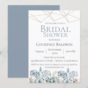 Dusty Blue Geometric Bridal Shower Invitation