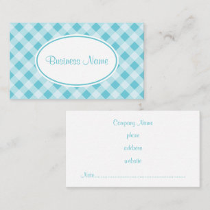 Dusty Blue Gingham Pattern Business Card