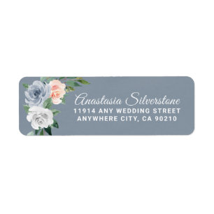 Dusty Blue Gold Blush Pink Peach Floral Wedding