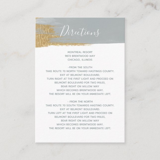 Dusty Blue Gold Minimalist Calligraphy Wedding Enclosure Card (Front)