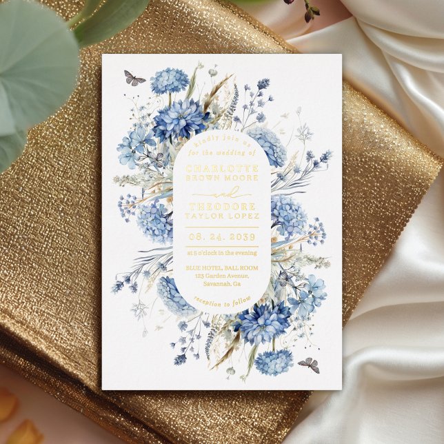 Dusty Blue & Gold Wildflower Rustic Chic Wedding  (Creator Uploaded)
