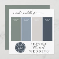 Dusty Blue Green Navy & Grey Colour Palette Card