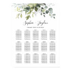 Dusty Blue Greenery Elegant Wedding Seating Chart