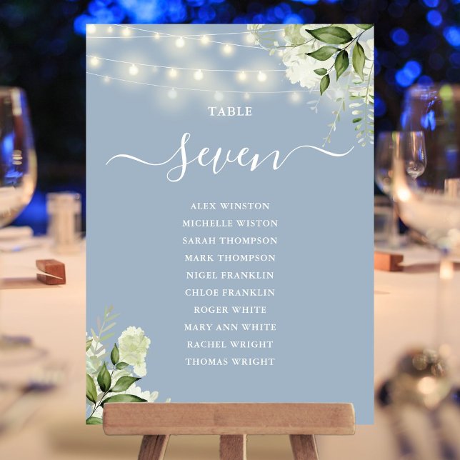 Dusty Blue Greenery Seating Plan Table Number (Dusty Blue Greenery Seating Plan Table Number)