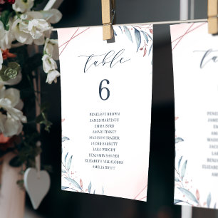 Dusty Blue Greenery table number seating chart