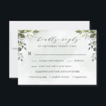 Dusty Blue Greenery  with Meal Choice Boho Wedding RSVP Card<br><div class="desc">Design features a bouquet of watercolor greenery,  eucalyptus and a succulent over a dusty blue watercolor splash. Design also features specks of painted (printed) gold and green. View the collection link on this page to see all of the matching items in this beautiful design.</div>