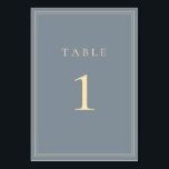 Dusty Blue-Grey and Gold Wedding Suite Table Number<br><div class="desc">Dusty Blue-Grey and Gold Wedding Suite - Beautiful,  classic,  modern,  table numbers that are fully customisable! **PLEASE NOTE: To order,  simply adjust your table number and add each number separately to your cart. Then check out once you are finished.</div>