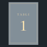 Dusty Blue-Grey and Gold Wedding Suite Table Number<br><div class="desc">Dusty Blue-Grey and Gold Wedding Suite - Beautiful,  classic,  modern,  table numbers that are fully customisable! **PLEASE NOTE: To order,  simply adjust your table number and add each number separately to your cart. Then check out once you are finished.</div>
