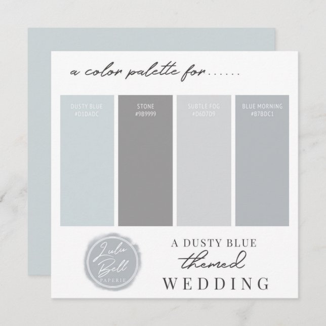 Dusty Blue & Grey Colour Combination Palette Card (Front/Back)
